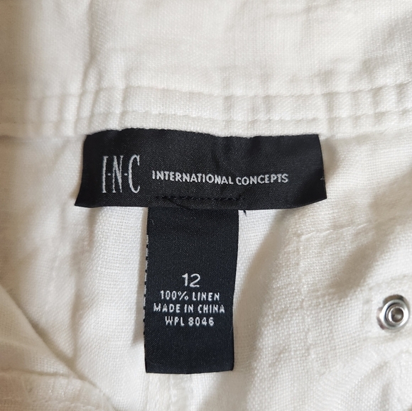 INC International Concepts White Cargo Shorts Relaxed Fit - Picture 7 of 11
